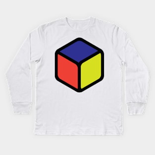 Cube Muted Tones Kids Long Sleeve T-Shirt